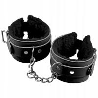 КРЕПКИЕ КОЖАНЫЕ НАРУЧНИКИ С ЦЕПЬЮ И МЕХОМ