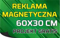 REKLAMA MAGNETYCZNA magnes na samochód auto 60x30 cm z gotowym projektem