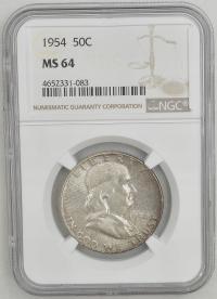 16.vv.USA, 1/2 DOLARA 1954 NGC MS64