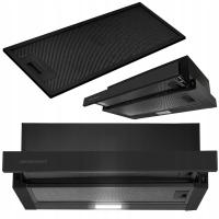 Okap kuchenny podszafkowy 50 cm teleskopowy pochłaniacz LED czarny Berdsen