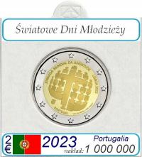 2 euro Portugalia Świat Dni Młodzieży 2023 +holder