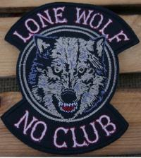 Lone Wolf NO CLUB Wilk Naszywka Haftowana Patch St