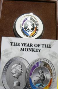 2 $ Токелау 2016 год Обезьяны четыре элемента редкая унция