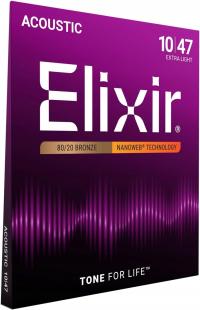 Elixir NanoWeb 80/20 Bronze 10-47 struny akustyk