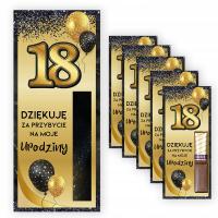Podziękowania dla Gości Merci na 18 Czarno Złote Fun 5 sztuk