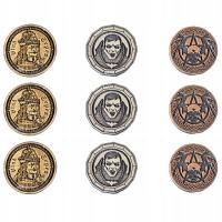 НАБОР ИЗ 9 ВАМПИРСКИХ МЕТАЛЛИЧЕСКИХ МОНЕТ LARP RPG