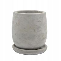 Цветочный горшок Ø 8 см с подставкой лофт серый бетон