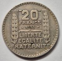 Moneta 20 franków Francja rok 1933 (13)