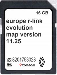 Karta z mapą RENAULT R-Link TomTom Evolution Live 2024/2025 11.25 EU radary