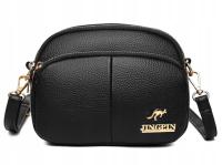 Сумка черная классическая большая женская маленькая сумка на ремне с 3 молниями