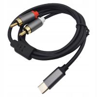 Kabel typu C do podwójnego RCA Kabel audio USB C Kabel AUX Kabel pomocniczy RCA Y 1m