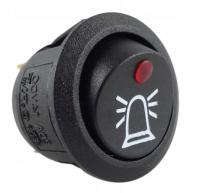 Przełącznik klawiszowy mini 20mm kogut 12V podświetlany