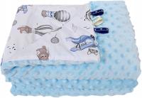 Kocyk Minky Przedszkolaka 100x135 NIEBIESKI + WZORKI