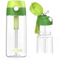 Bidon dla dzieci tritanowy na wodę 500ml Zielony Butelka + słomka bez BPA