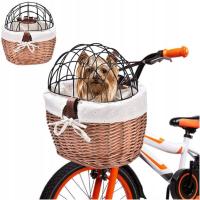 Плетеная корзина для собак на руль, с решеткой, корзина для переноски