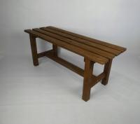 Duża prosta ławka - Brązowa