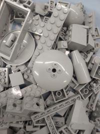 Lego klocki, elementy oryginalne jeden kolor mix 100g 0,1 kg JASNOSZARE LBG