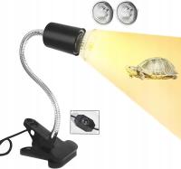 ZESTAW LAMPY GRZEWCZEJ Z ŻÓŁWIEM ZIEMSKIM, Z 2 ŻARÓWKĄ UVA UVB 25W 50W