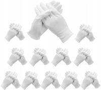 12 par białych bawełnianych rękawiczek (24 rękawice)