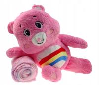 Maskotka kocyk 2w1 przytulanka TĘCZOWY MIŚ prezent RÓŻOWY