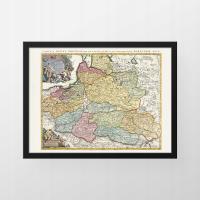 Старая карта-Польша-Бургонь ок.1660 - 100x70cm