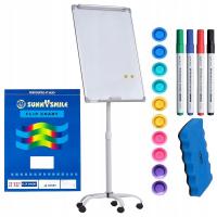 Flipchart Magnetyczny 70x100 Mobilny Tablica Magnetyczna na Kółkach +BLOK25