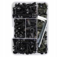 195 SZT ZESTAW ŚRUB ŚRUBKI OWIEWKI MOTOCYKLOWE ALUMINIOWE CZARNE dla Yamaha