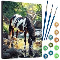 КАРТИНА ДЛЯ РИСОВАНИЯ ПО НОМЕРАМ НА РАМЕ НАБОР КРАСОК 3 КИСТИ КАРТИНЫ