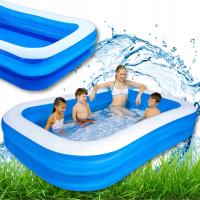 DUŻY BASEN OGRODOWY DMUCHANY MOCNY 200x150 CM RODZINNY PROSTOKĄTNY SPA XXL
