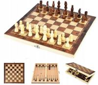 Игра в шахматы нарды шашки большие деревянные 3в1