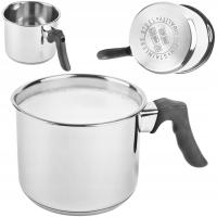 КАСТРЮЛЯ ДЛЯ ПРИГОТОВЛЕНИЯ МОЛОКА ИЗ НЕРЖАВЕЮЩЕЙ СТАЛИ 1 Л, КАСТРЮЛЯ ДЛЯ ВСПЕНИВАНИЯ, ИНДУКЦИОННЫЙ ГАЗ