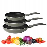 ZESTAW KOMPLET PATELNI 20/24/28 CM NON-STICK 3el - Idealny do codziennego