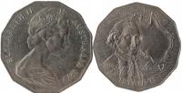 50 centów (1970) Australia - 200. rocz. Australijska podróż kapitana Cooka