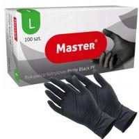 Rękawiczki bezpudrowe nitrylowe CZARNE- 100szt MASTER