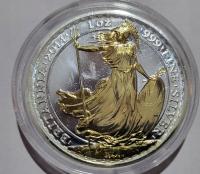 2 Funty Britannia 2014 Kobieta Rycerz 1 OZ Ag/Au