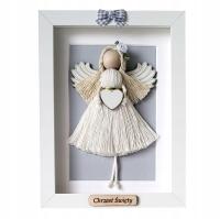 АНГЕЛ МАКРАМЕ В РАМКЕ КРЕЩЕНИЕ ПРИЧАСТИЕ ДЕНЬ РОЖДЕНИЯ СУВЕНИР ПОДАРОК