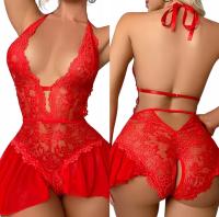 SEXY OTWARTE CZERWONE KORONKOWE BODY 2XL /