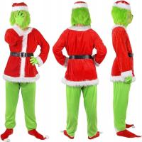 Strój Grinch dla dorosłych przebranie kostium świąteczny zestaw cosplay maska