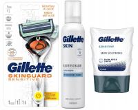 GILLETTE ZESTAW Maszynka FUSION FLEXBALL SKINGUARD POWER + PIANKA + BALSAM