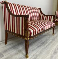 STYLOWA PAŁACOWA KANAPA LUDWIK XV MAHOŃ EMPIRE W92