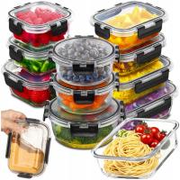 10 X LUNCHBOX СТЕКЛЯННЫЕ КОНТЕЙНЕРЫ ДЛЯ ПИЩЕВЫХ ПРОДУКТОВ ТЕРМОСТОЙКИЕ УПЛОТНЕНИЯ НАБОР