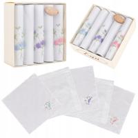 5x CHUSTECZKI DO NOSA DAMSKIE DZIEWCZĘCE HAFT KWIATY BAWEŁNIANE ELEGANCKIE