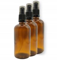 Butelka szklana 100 ml brązowa z atomizerem 3 szt.