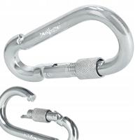 KARABIŃCZYK STALOWY Z BLOKADĄ KARABINEK SZEKLA 8CM DO HUŚTAWKI OCYNKOWANY