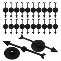 25SZT CZARNE PLASTIKOWE STRZAŁKI DO GIER PLANSZOWYCH Z OBRACANIEM