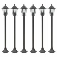 Lampy ogrodowe, 110 cm, E27, aluminium, 6 szt., brązowe