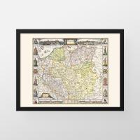 Старая карта-Польша, Силезия-Goose 1657 - 91x61cm