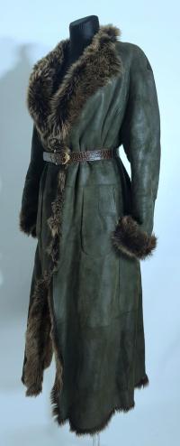 Натуральная овчина Тоскан зеленый MAXI130cm двухсторонняя овечья кожа XL XXL