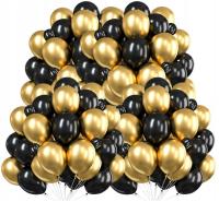 Черные и золотые хромированные воздушные шары хромированные золотые шары на День Рождения 100шт.