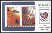 Penrhyn 1988 Znaczki Blok 80 ** sport igrzyska olimpijskie Olimpiada monety